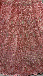 Thumbnail for Jyoti Fashion Women's Pink Heavy Net Fancy Dori, Multi Thread, Rainbow Sequins and Diamond Work Wedding Lehenga Choli - Distacart