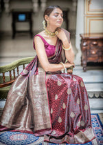 Thumbnail for Preksha Creation Banarasi Soft Silk Women Red Saree - Distacart