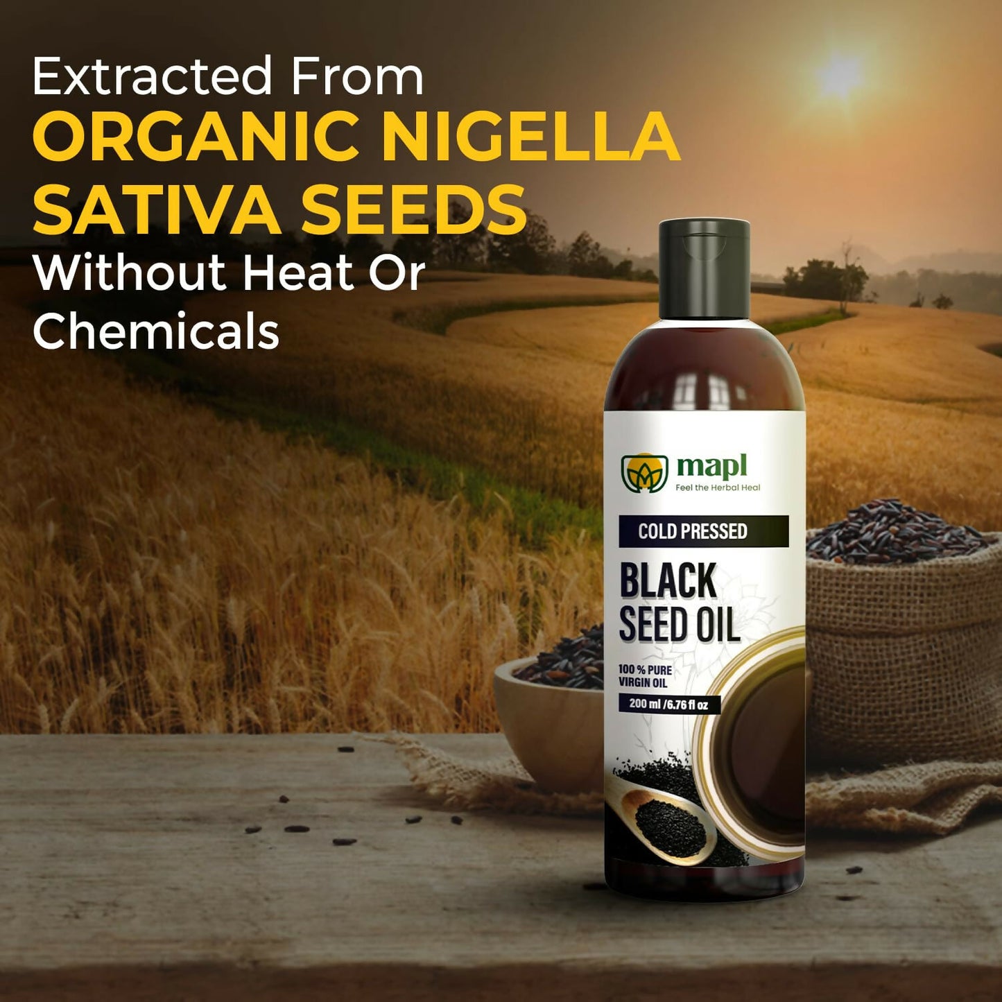 MAPL Organic Black Seed Oil Cold-Pressed - Distacart