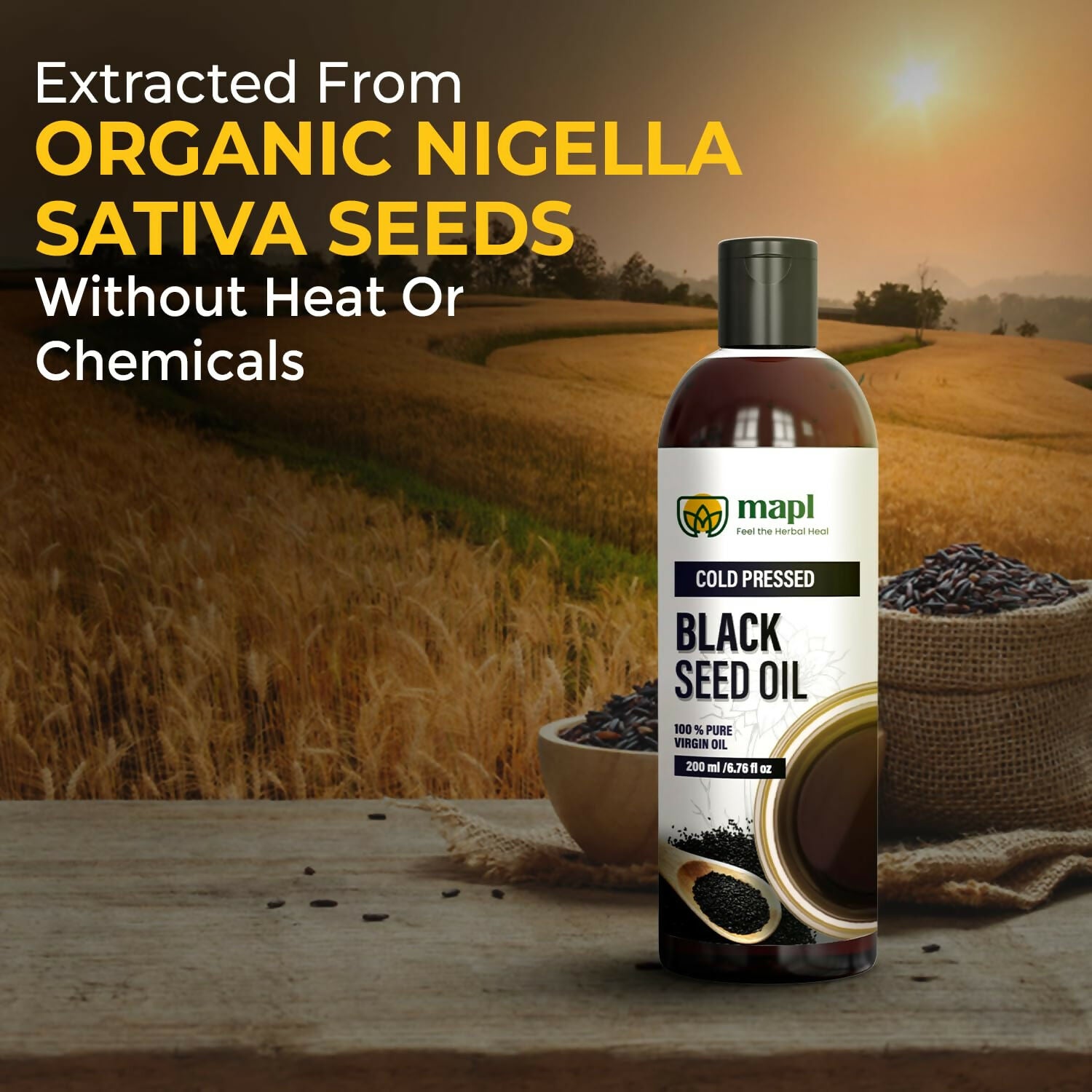 MAPL Organic Black Seed Oil Cold-Pressed - Distacart
