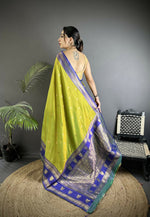 Thumbnail for Joban Fashion Green Banarasi Soft Silk Woven Butti Saree
