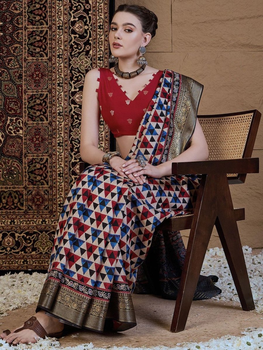 Anouk Zari Silk Blend Saree - Distacart