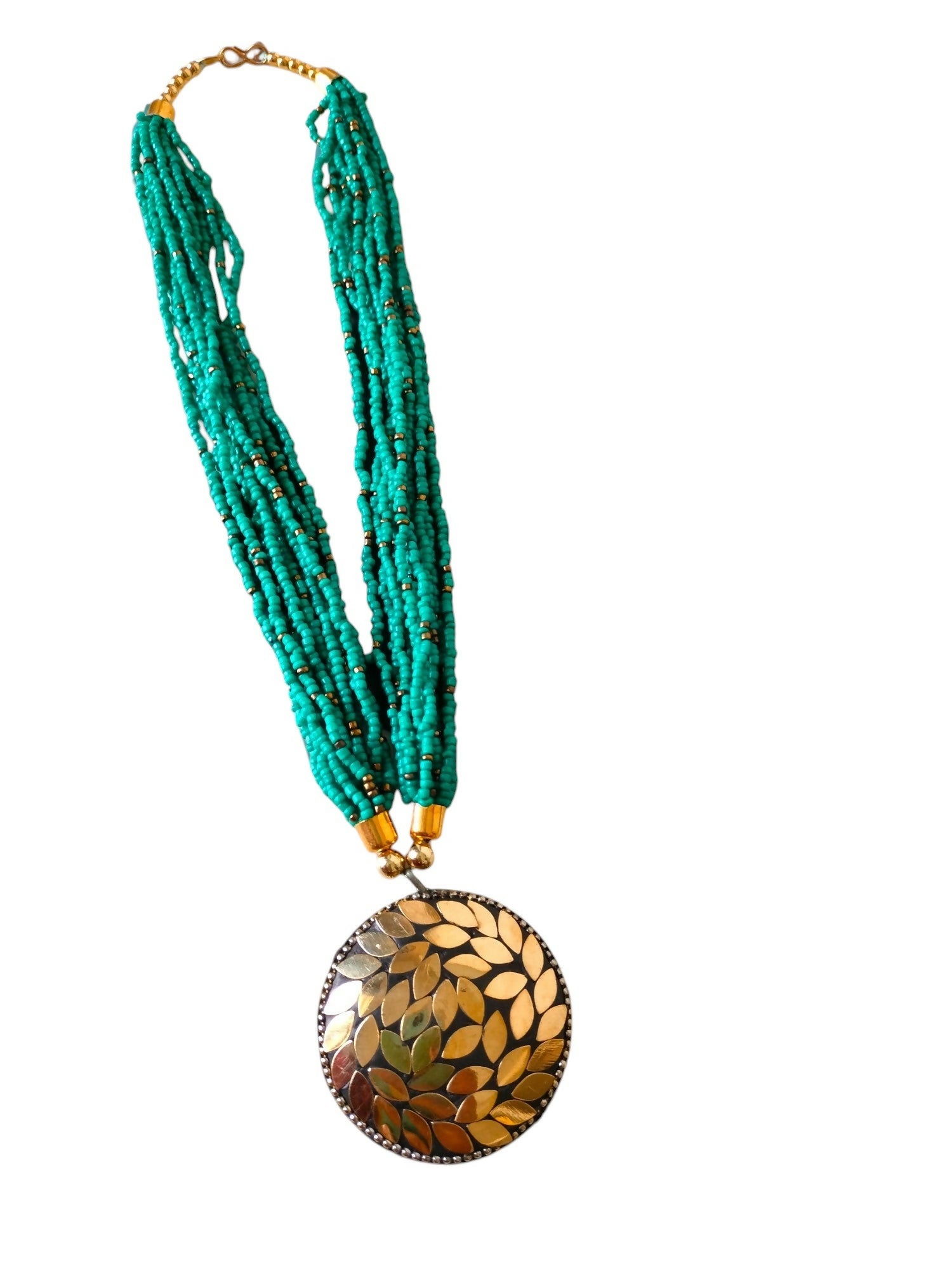 Inhanns Everyday Statement Beaded Pendant Necklace - Sea Green - Distacart