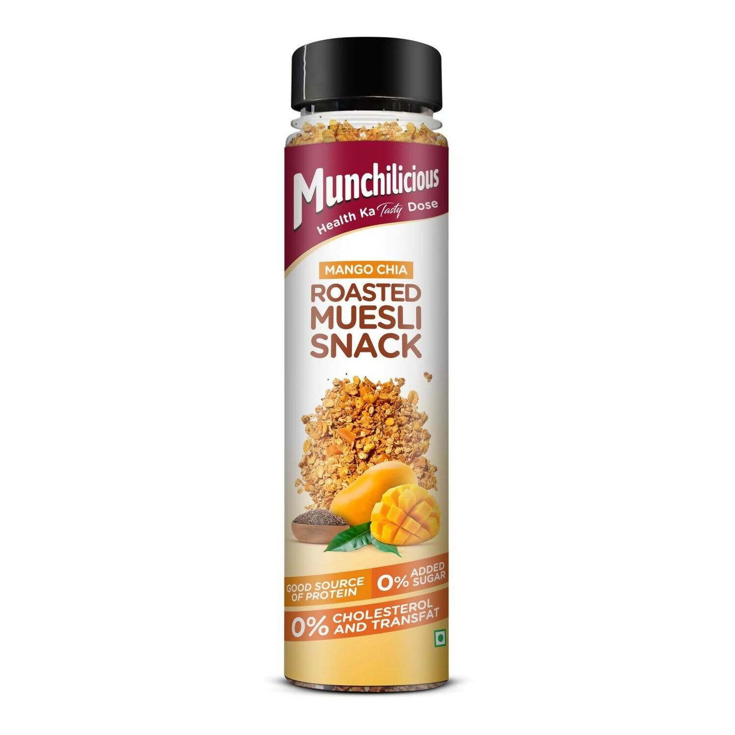Munchilicious Muesli – Mango Chia Rolled Oats, Dried Mango, Chia Seeds & Jowar Flakes - Distacart