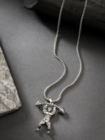Thumbnail for NVR Men's Silver-Plated Stainless Steel Hanuman Pendant with Chain - Distacart