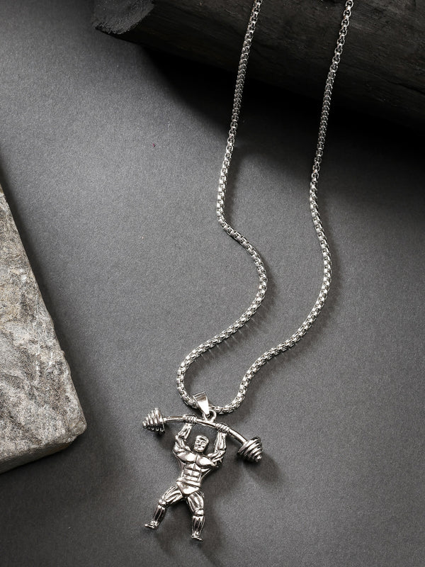 NVR Men's Silver-Plated Stainless Steel Hanuman Pendant with Chain - Distacart