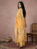 Thumbnail for Shree Shyam Fashion Mustard Yellow Cotton Saree - Distacart