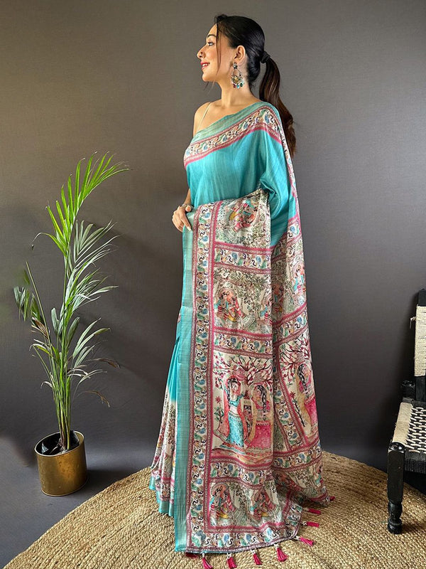 Mitera Ethnic Motifs Tussar Saree - Distacart