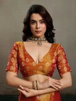 Thumbnail for Shree Shyam Fashion Orange Tissue Silk Saree - Distacart