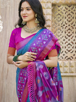 Thumbnail for Astita Pochampalli Silk Sea Green Saree