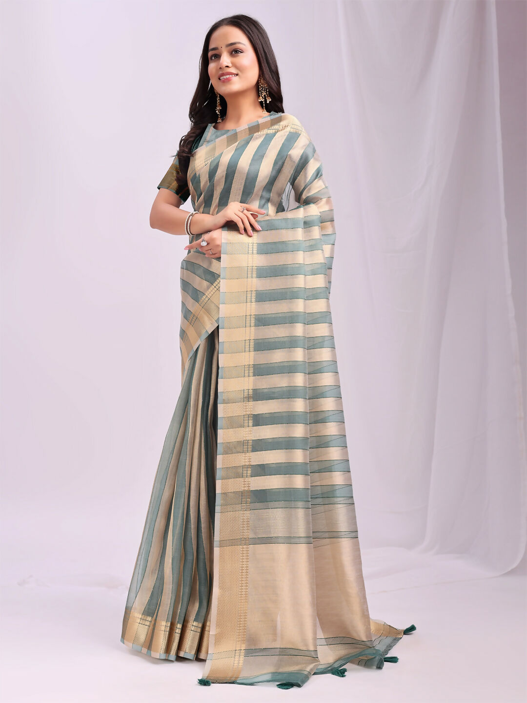 Astita Organza Green Saree