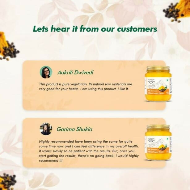 Farm Naturelle Mountain Turmeric Powder High Curcumin with Black Pepper