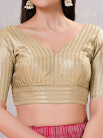Thumbnail for Joban Fashion Women Jacquard Light-Gold Stitched Blouse - Distacart