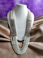 Thumbnail for Inhanns Saree Shobha Statement Necklace - White Necklace - Distacart