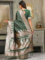 Thumbnail for Astita Banarasi Silk Dark Green Saree