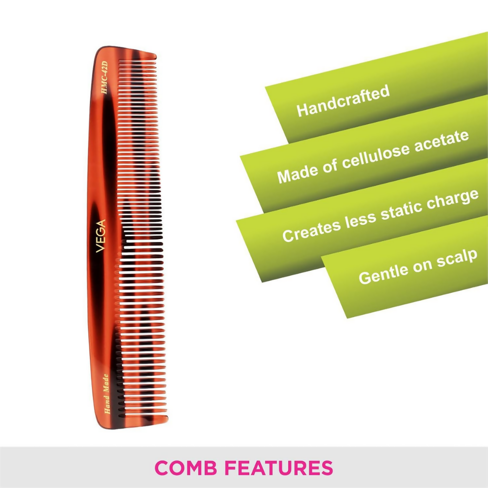 Vega Handcrafted Graduated Dressing Comb - HMC-42D - Dista