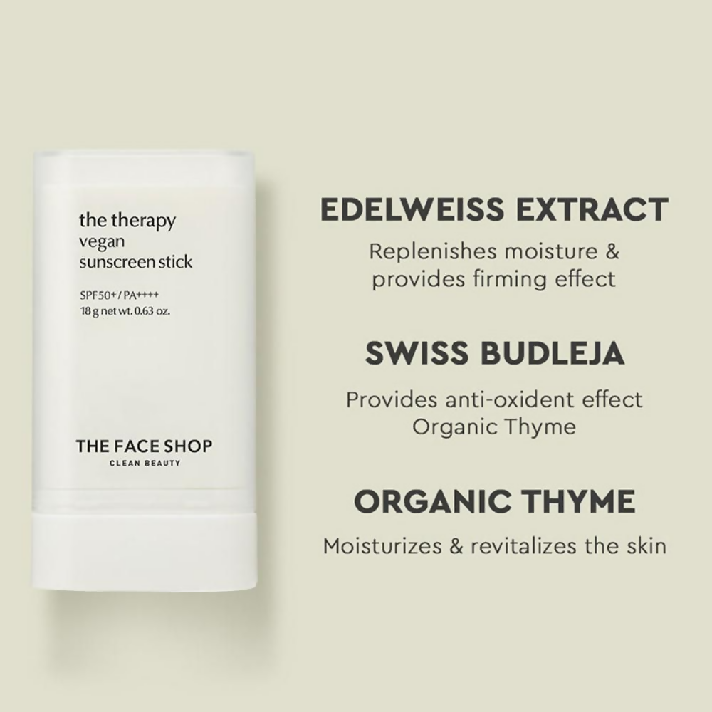 The Face Shop The Therapy Sunscreen Stick SPF50+ PA++++ - Distacart