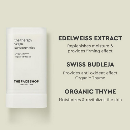The Face Shop The Therapy Sunscreen Stick SPF50+ PA++++ - Distacart