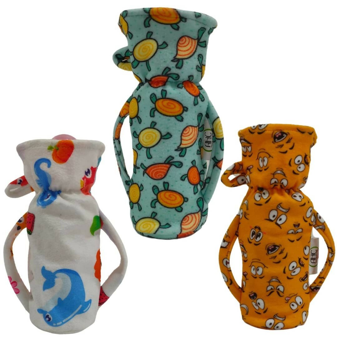 AHC Feeding Bottle Cover For Baby With Handle And Neck Grip Combo - Distacart