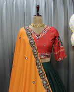 Thumbnail for Preksha Creation Soft Butter Silk With Digital Prints Women Lehenga Choli With Real Mirror Work - Red - Distacart