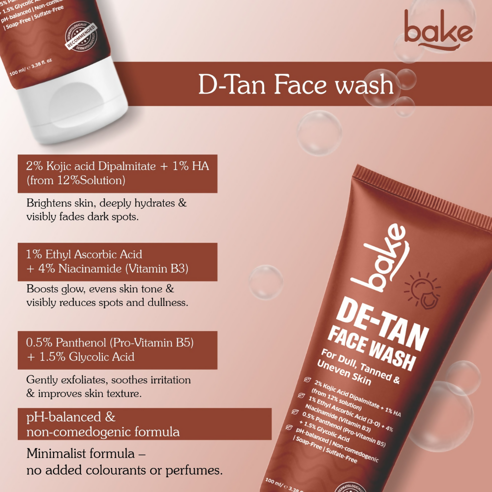 Bake De-Tan Coffee Face Wash with Kojic Acid - Distacart