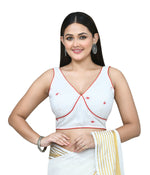 Thumbnail for Joban Fashion Women's White Embroidered Stitched Blouse