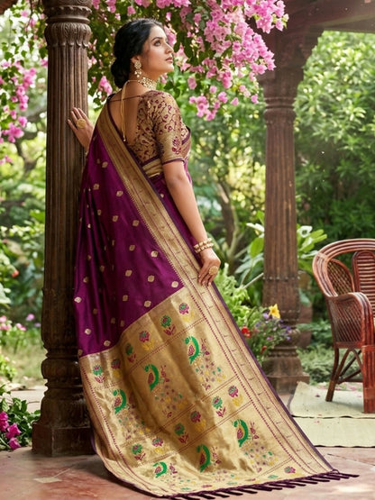 Shree Shyam Fashion Wine Soft Silk Saree - Dista