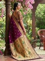 Thumbnail for Shree Shyam Fashion Wine Soft Silk Saree - Dista