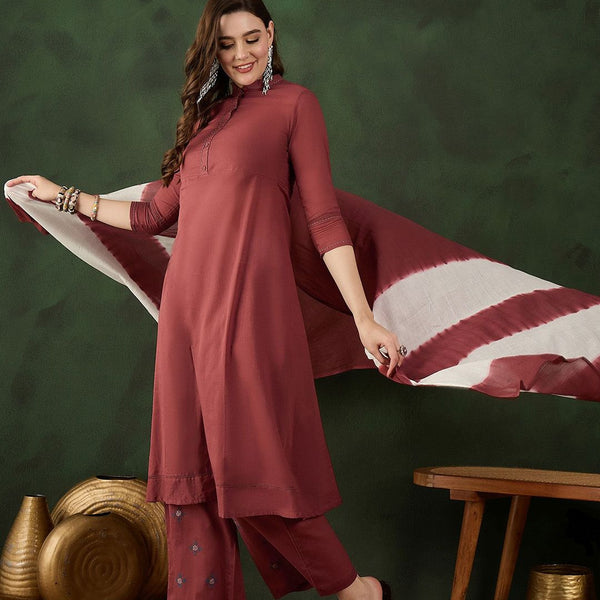 Sangria Pure Cotton Kurta & Trouser With Dupatta - Distacart