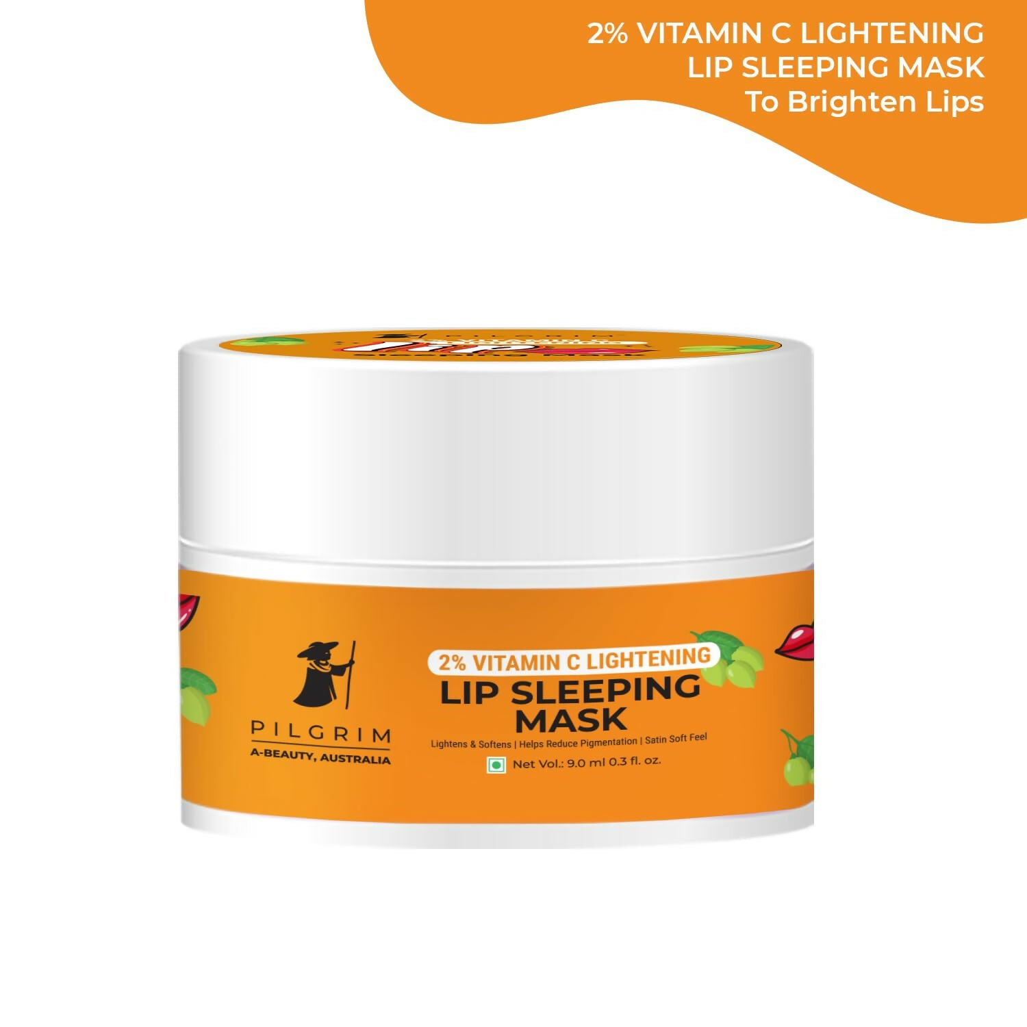 Pilgrim 2% Vitamin C Lightening Lip Sleeping Mask For Glowing Lips with Australian Kakadu Plum & Lime Pearl - Distacart