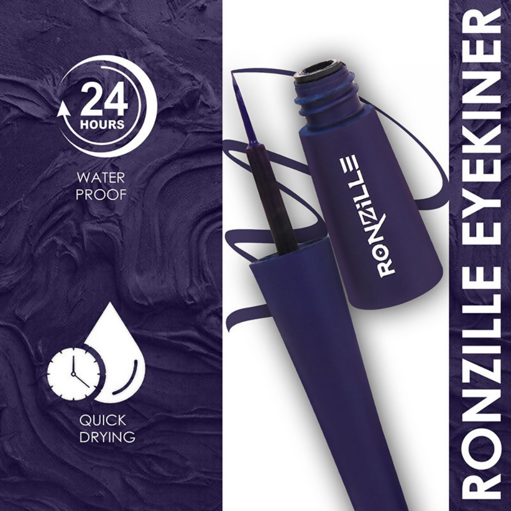 Ronzille Smudgeproof And Waterproof Liquid Matte Eyeliner - Blue - Dista