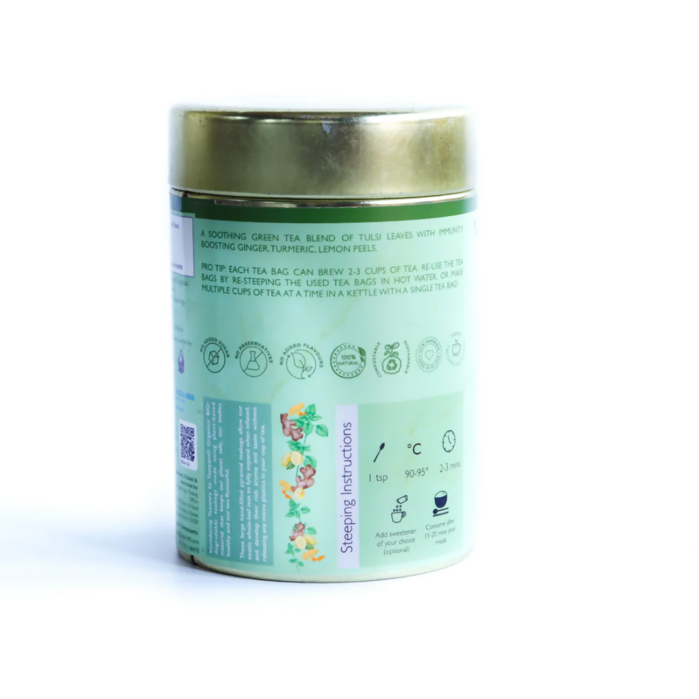 Tassyam Organics Tulsi Ginger Tea Bags - Distacart