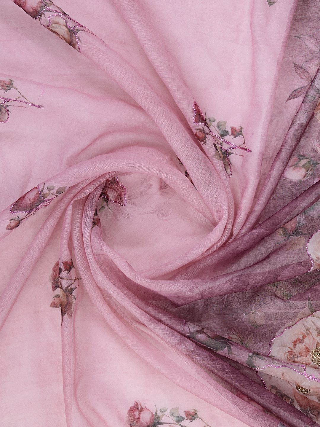 Mitera Floral Printed Zari Saree - Distacart