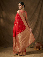 Thumbnail for Shree Shyam Fashion Red Soft Silk Saree - Distacart