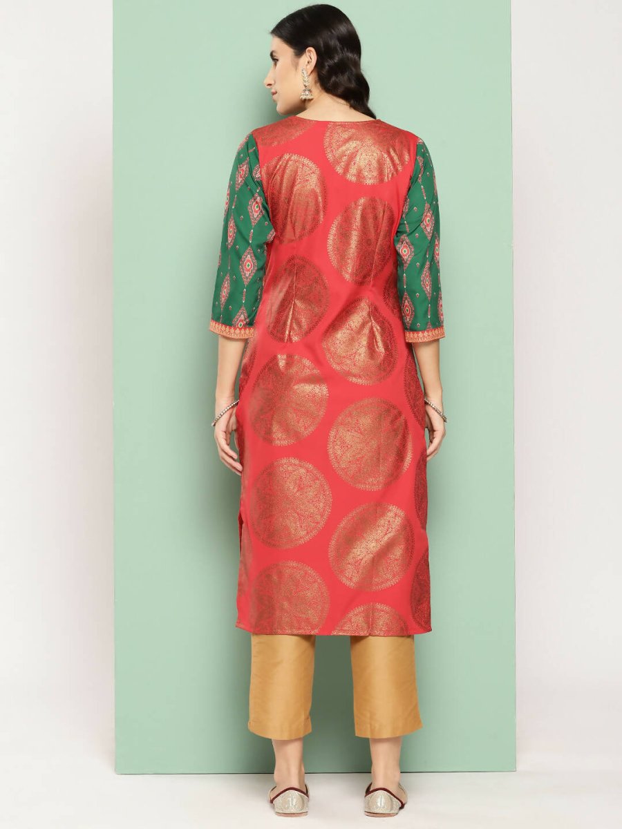 Ahalyaa Women's Traditional wear Kurta - Red - Distacart