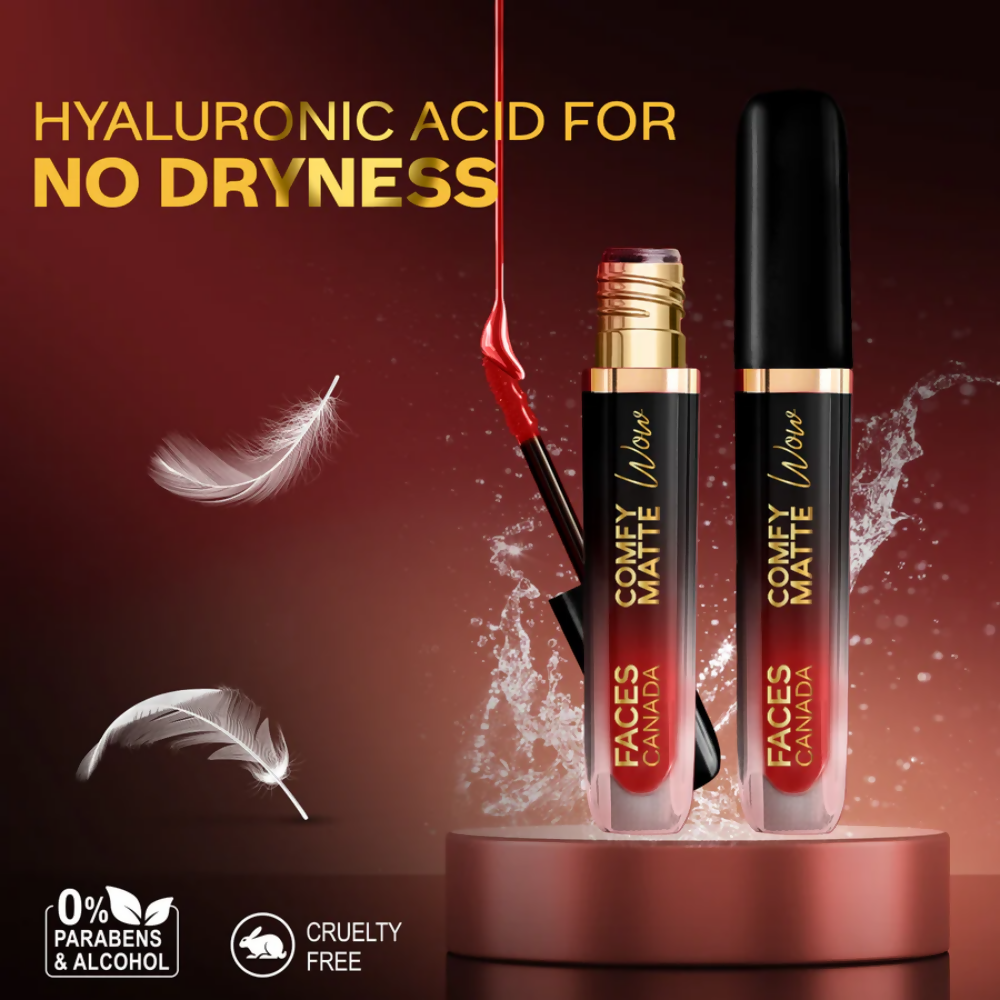 Faces Canada Comfy Matte Wow Liquid Lipstick - Ruby Rouge 03 - Distacart