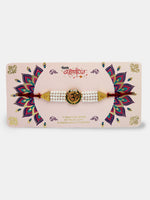 Thumbnail for NVR Women & Men Set of 2 White Pearl Bhaiya Bhabhi Rakhi With Roli Chawal - Distacart