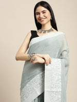 Thumbnail for Astita Linen Sea Green Saree