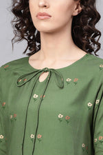 Thumbnail for Ahika Women Green Color Printed Fancy Kurti - Distacart