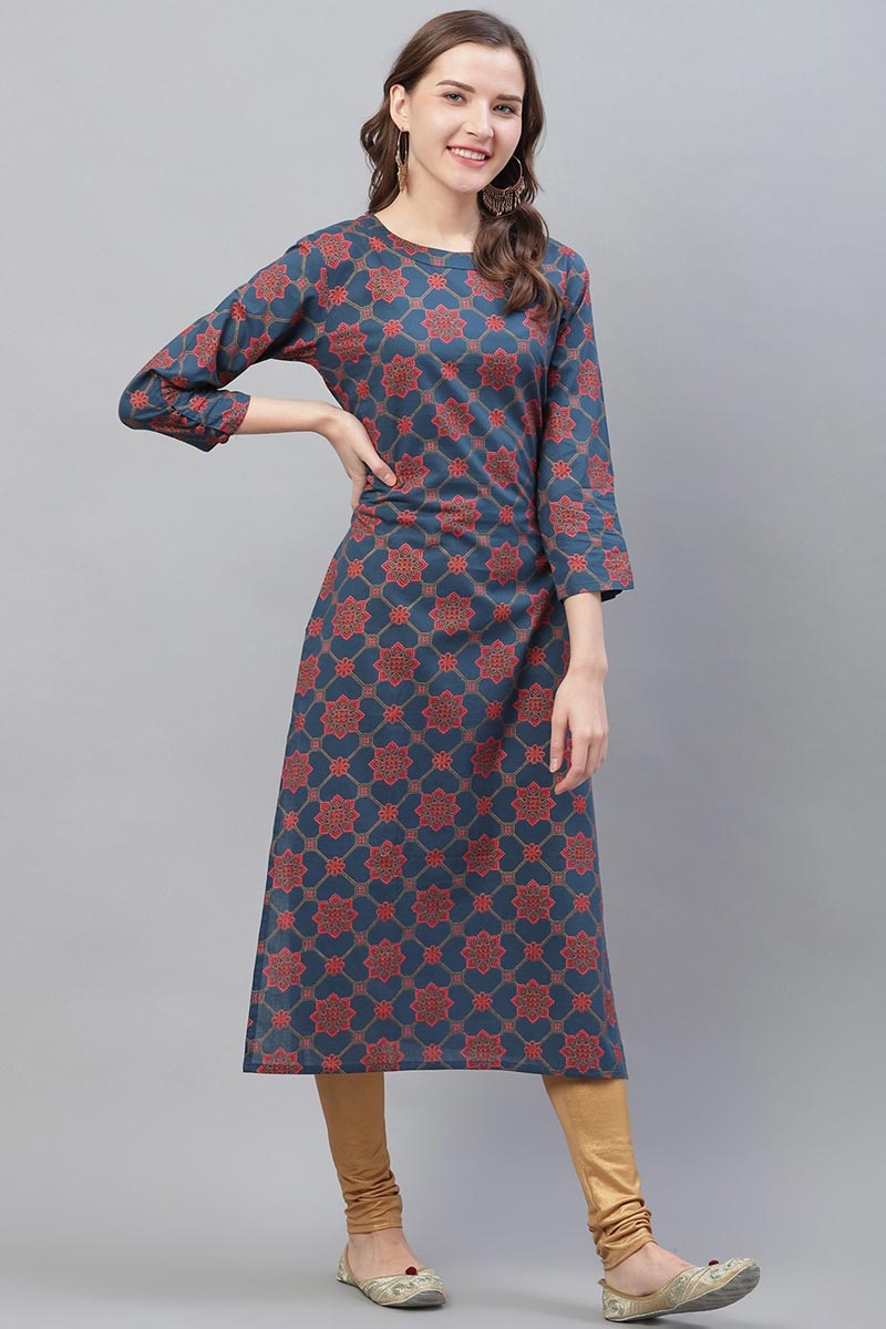 Ahika Women Cotton Printed Simple Daily Wear Kurti - Distacart