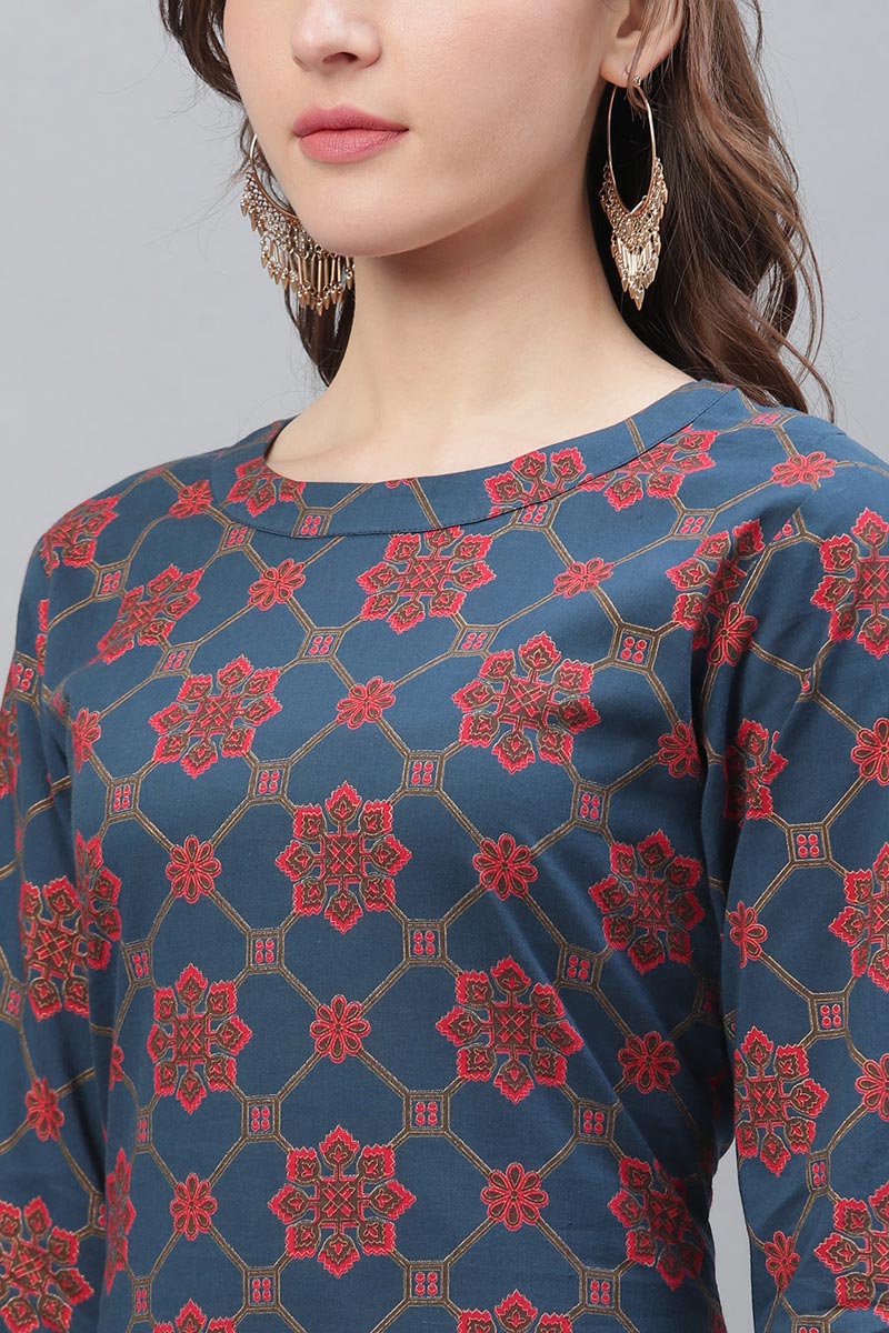 Ahika Women Cotton Printed Simple Daily Wear Kurti - Distacart