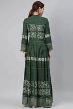 Thumbnail for Ahika Women Olive Green Floral Printed Kurta - Distacart