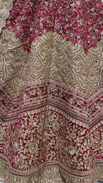Thumbnail for Jyoti Fashion Women's Rani Pink Velvet Fancy Dori & Sequins Multi Thread Embroidered with Diamond Work Wedding Lehenga Choli - Distacart