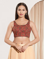 Thumbnail for Joban Fashion Maroon Cotton Padded Blouse With Square Neck Sleeveless - Distacart