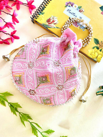 Joban Fashion Potli Bags - Light Pink - Dista