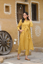 Thumbnail for Aastha Fashion Women's Mustard Pure Muslin Heavy Digital Printed Designer Kurti with Pant - Distacart