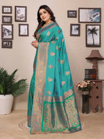 Thumbnail for Joban Fashion Banarasi Light Green Woven Soft Silk Saree