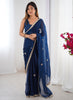Vegaa Fashion Blue Fandy Silk Moti & Val Sequence Designer Saree - Distacart