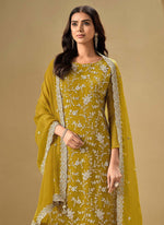 Thumbnail for Vegaa Fashion Yellow Chinon Sequence Embroidered Salwar Suit