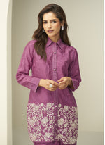 Thumbnail for Vegaa Fashion Onion Pink Chinon Silk Embroidered Designer Co Ord Set